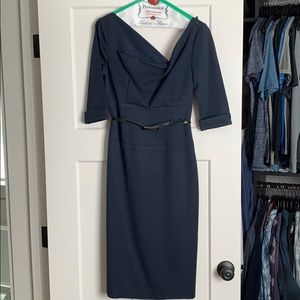 Black Halo Navy 3/4 Sleeve Jackie O